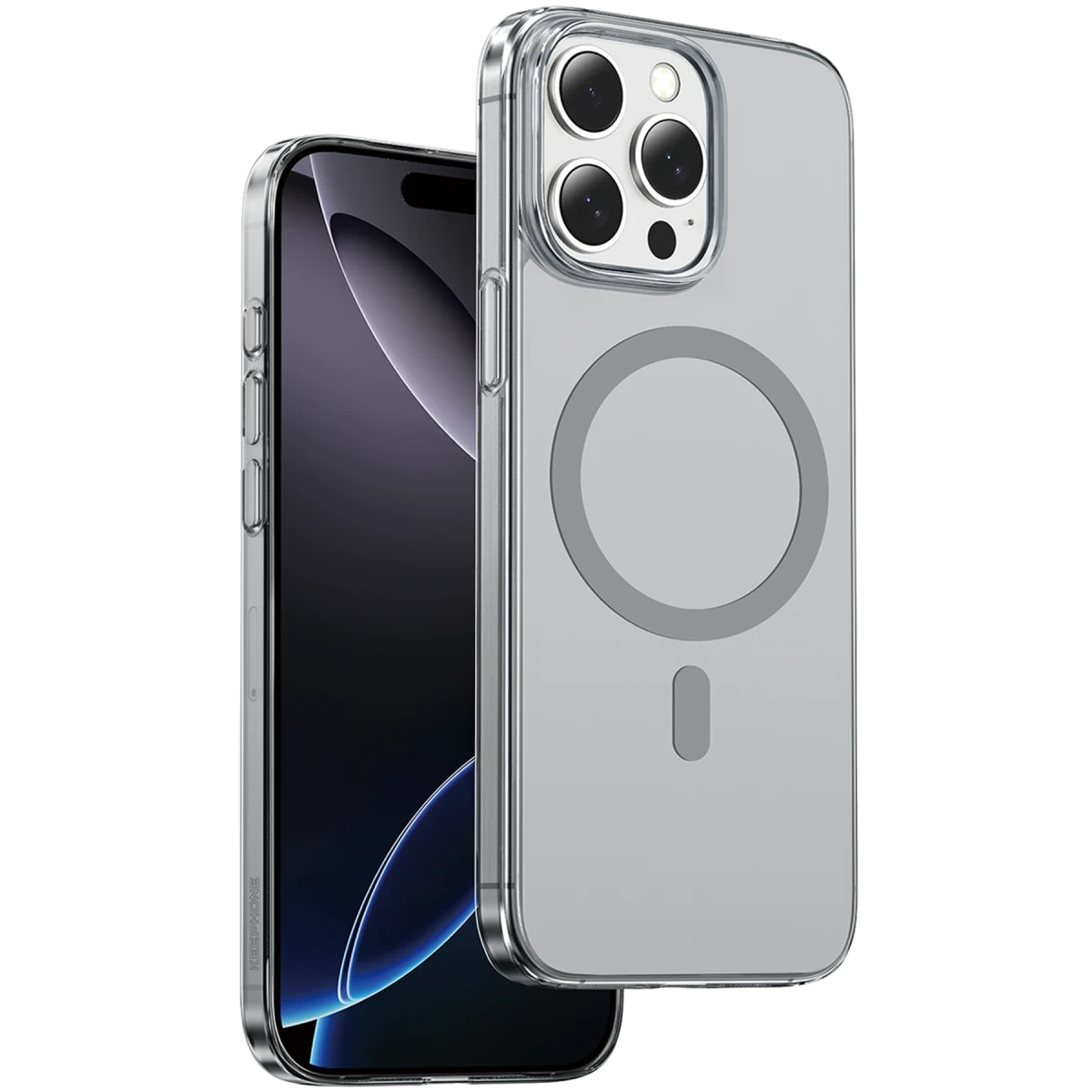 Keephone Apple iPhone 15 Pro Max X-Crystal Slim Magsafe Kılıf - Natural Grey